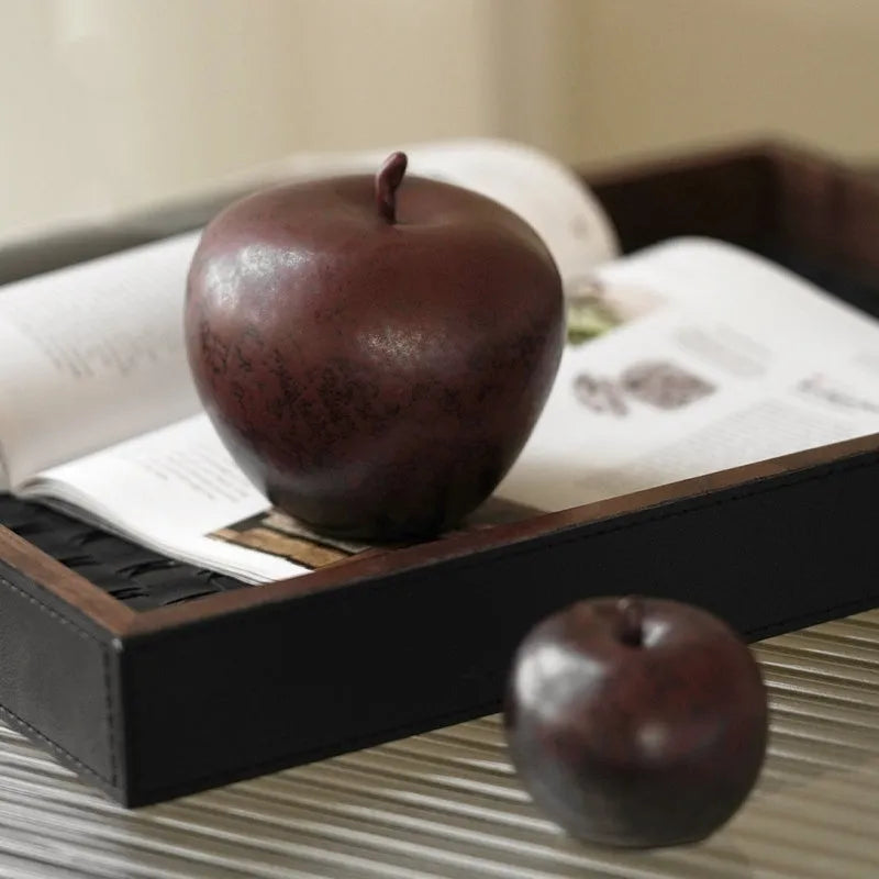 Chinese retro ceramic apple desktop ornament in two size variations