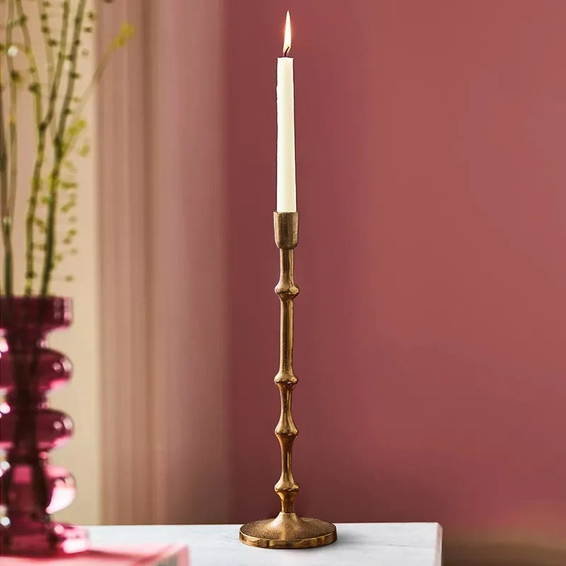 Handmade aluminium candlestick decoration for dining table candlelight dinner, three sizes available