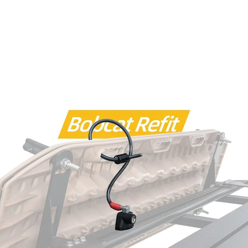 Plastic sheathed steel cable lock for roof platform security with no-punch installation