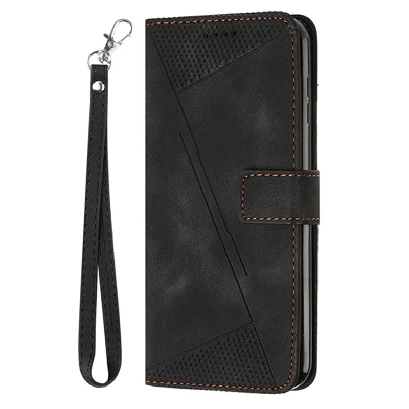 Phone case for Realme 11 5G with card holder crossbody strap in purple