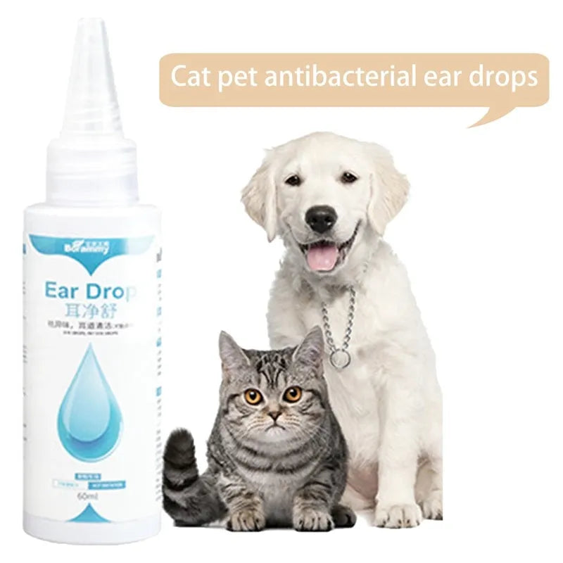 60ml green pet ear cleaning liquid bottle for general dog and cat ear cleaning