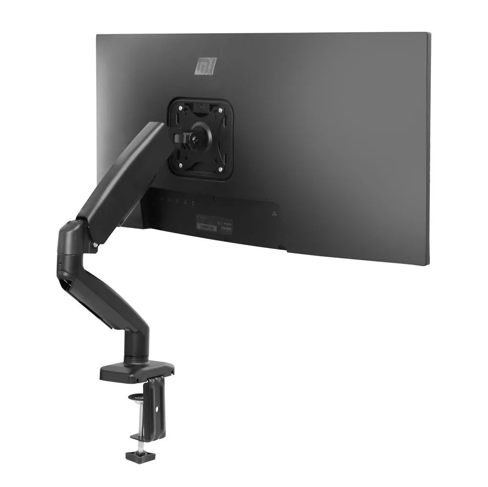 Black LCD screen rotating telescopic bracket elevated rack on desk with adjustable height and tilt