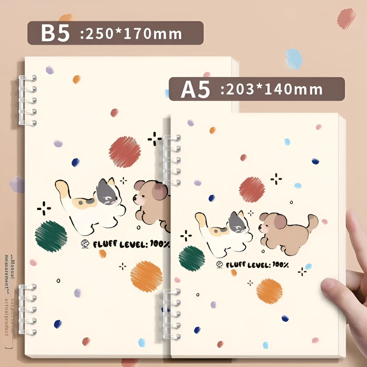 A5 thickened loose-leaf notebook with detachable coil and cute cover, 60 sheets, student stationery