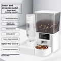 5L intelligent pet feeder with stainless steel bowl, available in button, WIFI, video, and smart island models