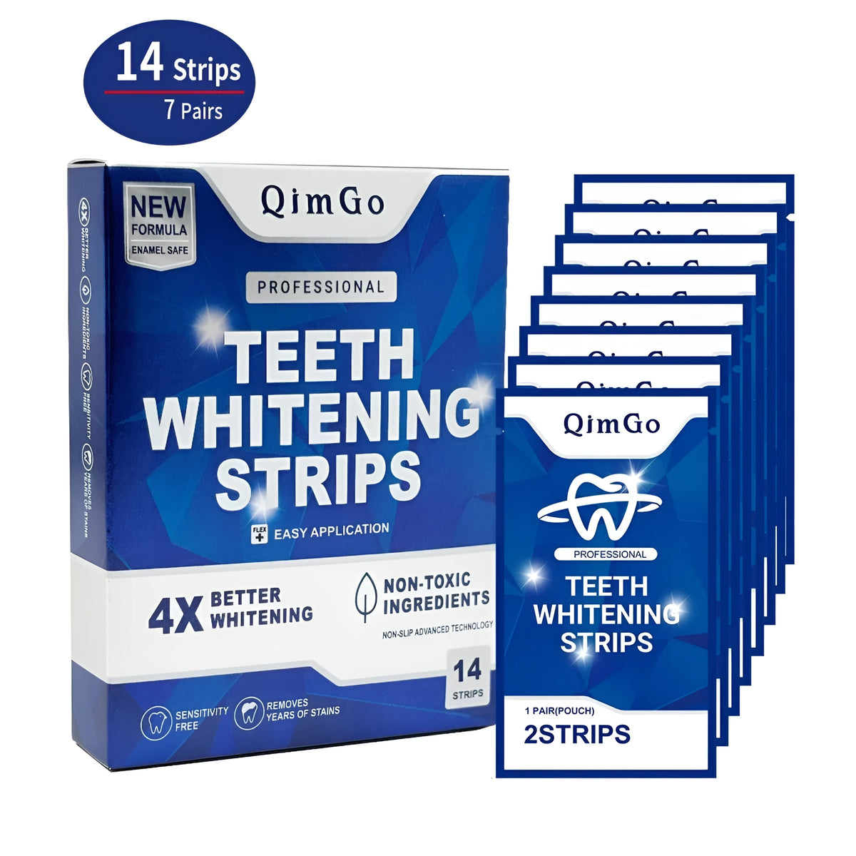 Teeth whitening strips convenient easy home kit for stain removal enamel safe 14 pairs