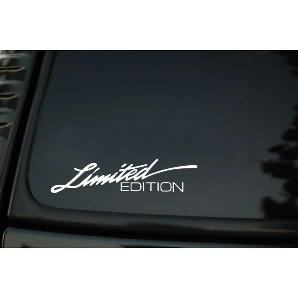 Reflective plastic bumper sticker showing colour options: black, white, and multi-colour, next to a ruler showing 16cm length.
