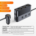 Black car cigarette lighter charger with USB QC3.0 and PD fast charging ports
