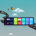 Black rearview mirror dash cam tachograph with wide-angle lens for front and rear recording