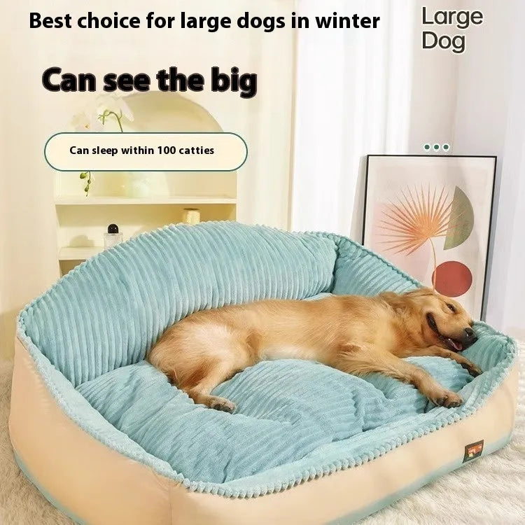 Morandi coloured washable pet bed kennel for dogs and cats, shown in L size.