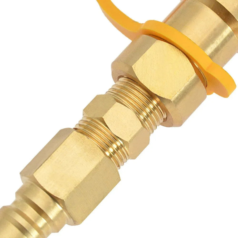 Brass gas propane conversion charging connector with 3/8-inch connection and American standard thread