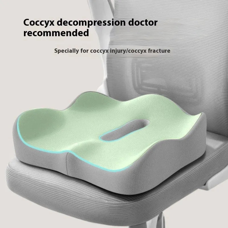 Memory foam seat cushion for waist and back support in grey colour option