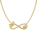 925 silver clavicle chain with mobius bow butterfly pendant set with zircon stones, platinum electroplated finish