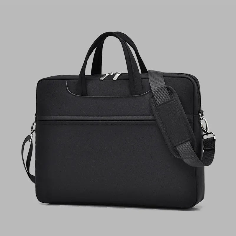 Men's large capacity Oxford cloth laptop bag in black, with waterproof and breathable functions, fits 14 to 17.3 inch laptops