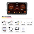 7-inch touchscreen Android car stereo for Volkswagen with wireless CarPlay displayed.