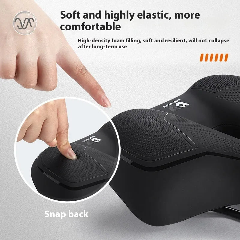 Bicycle saddle with high elastic sponge cushioning in black and colourful design options