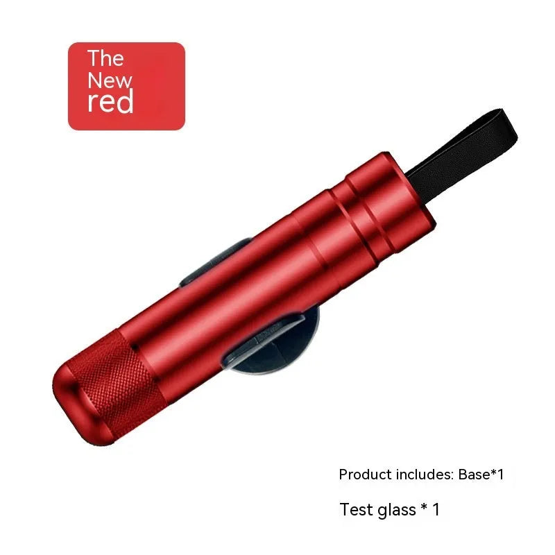 Aluminium alloy car safety escape hammer with seatbelt cutter, 88mm length with sand-blasted finish