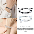 Sterling silver couple bracelets with hand-woven DIY watch band and animal tassel national style elements