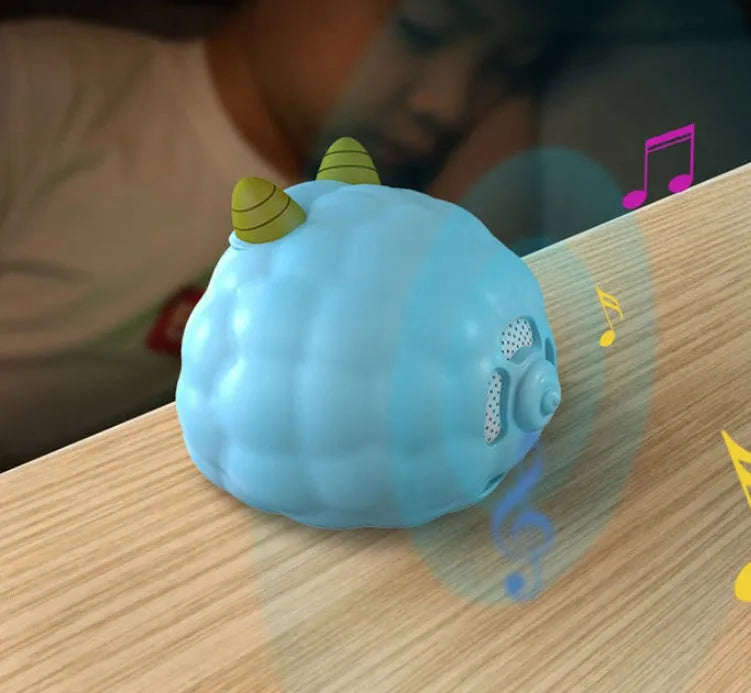 Smart alarm clock with voice dialogue and motion sensor in animal design with luminous display