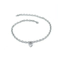 Stainless steel pet necklace with love heart pendant in gold or silver finish on curb chain