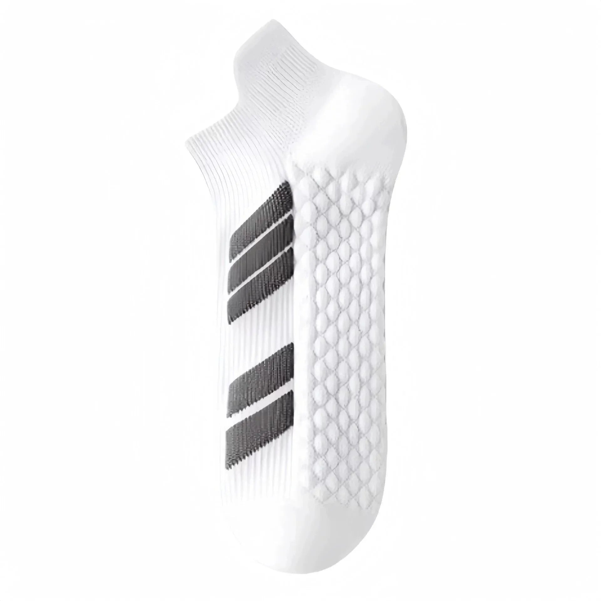 Men's outdoor running basketball socks with towel massage footbed, available in black short and white long lengths, polyester cotton blend