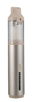 Rechargeable 96W cordless car vacuum cleaner with multiple nozzles in black and rose gold