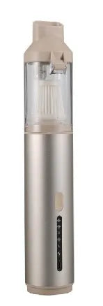 Rechargeable 96W cordless car vacuum cleaner with multiple nozzles in black and rose gold