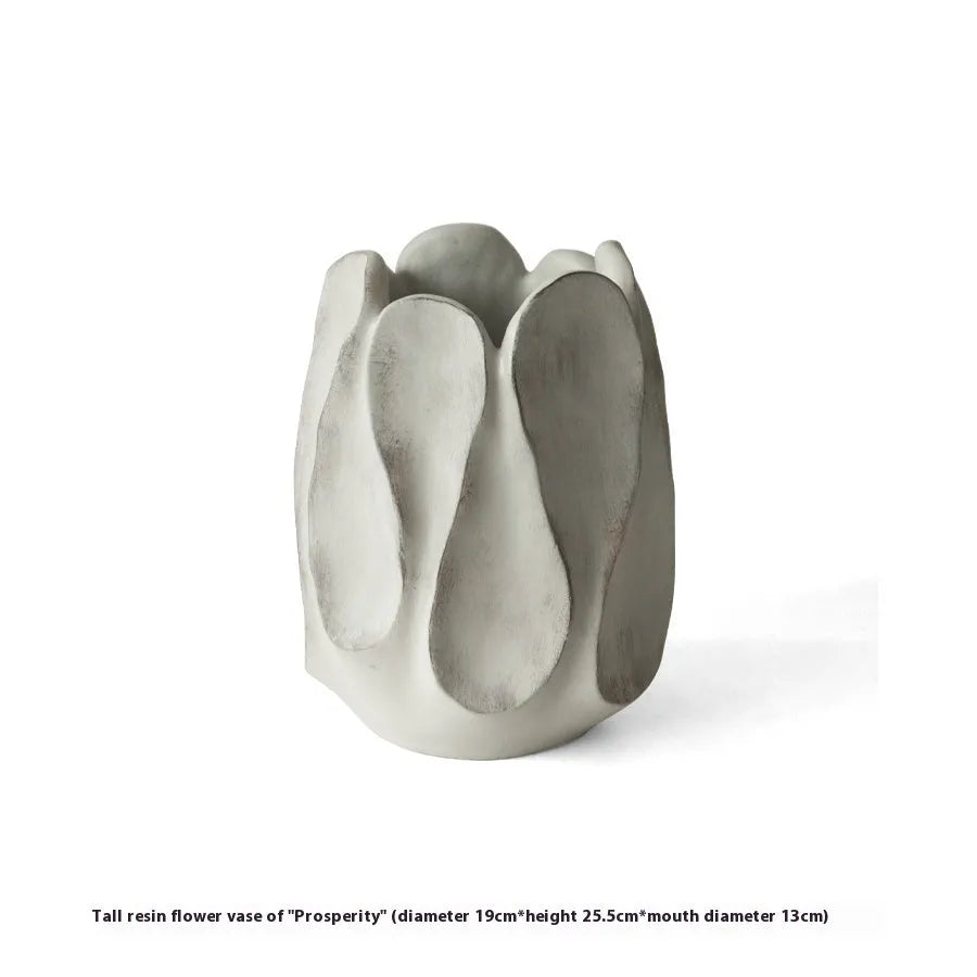Irregular ceramic art vase with magnesium clay finish in high and low style options