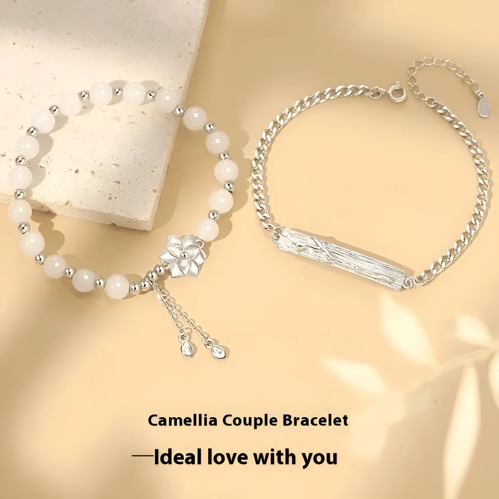 Hand-made new Chinese style bracelet with floral resin beads for couples.