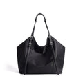 Denim women's patchwork casual crossbody bag shell shape black colour with inner pocket
