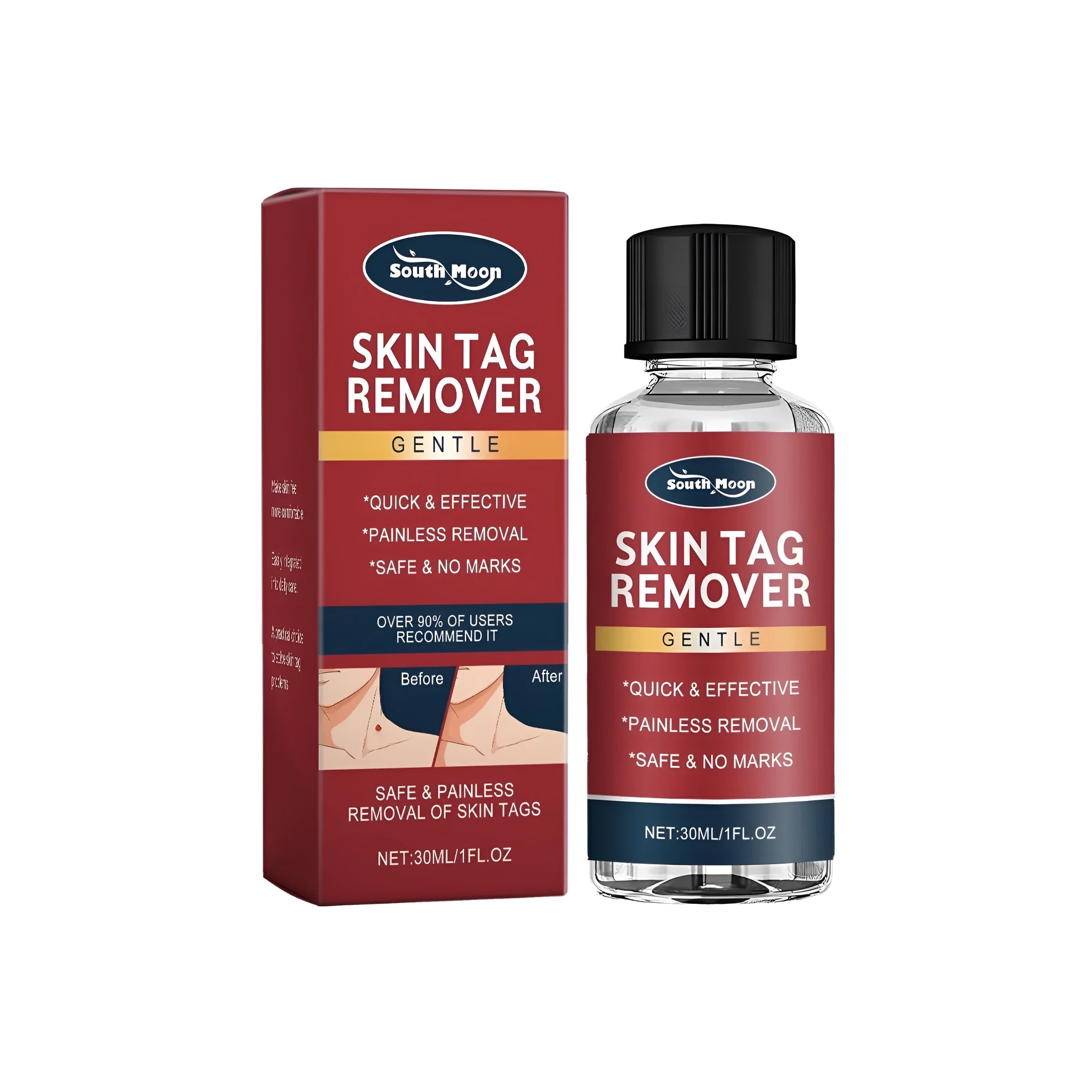 30ml bottle of skin care liquid with tocopherol, mint, and aloe leaves