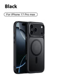 Frosted magnetic button protective case for iPhone 17 in multiple colour options