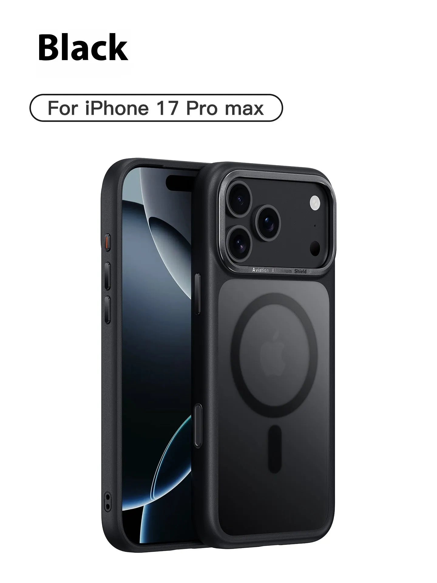 Frosted magnetic button protective case for iPhone 17 in multiple colour options