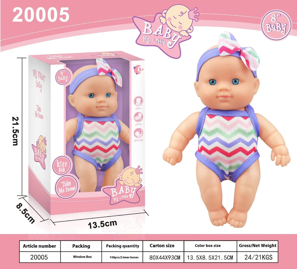 Vinyl baby figurine doll with movable limbs showing detailed facial features