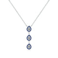 Sterling silver Y-shaped chain necklace with full diamond eye design, S925 colour, 41-50cm perimeter