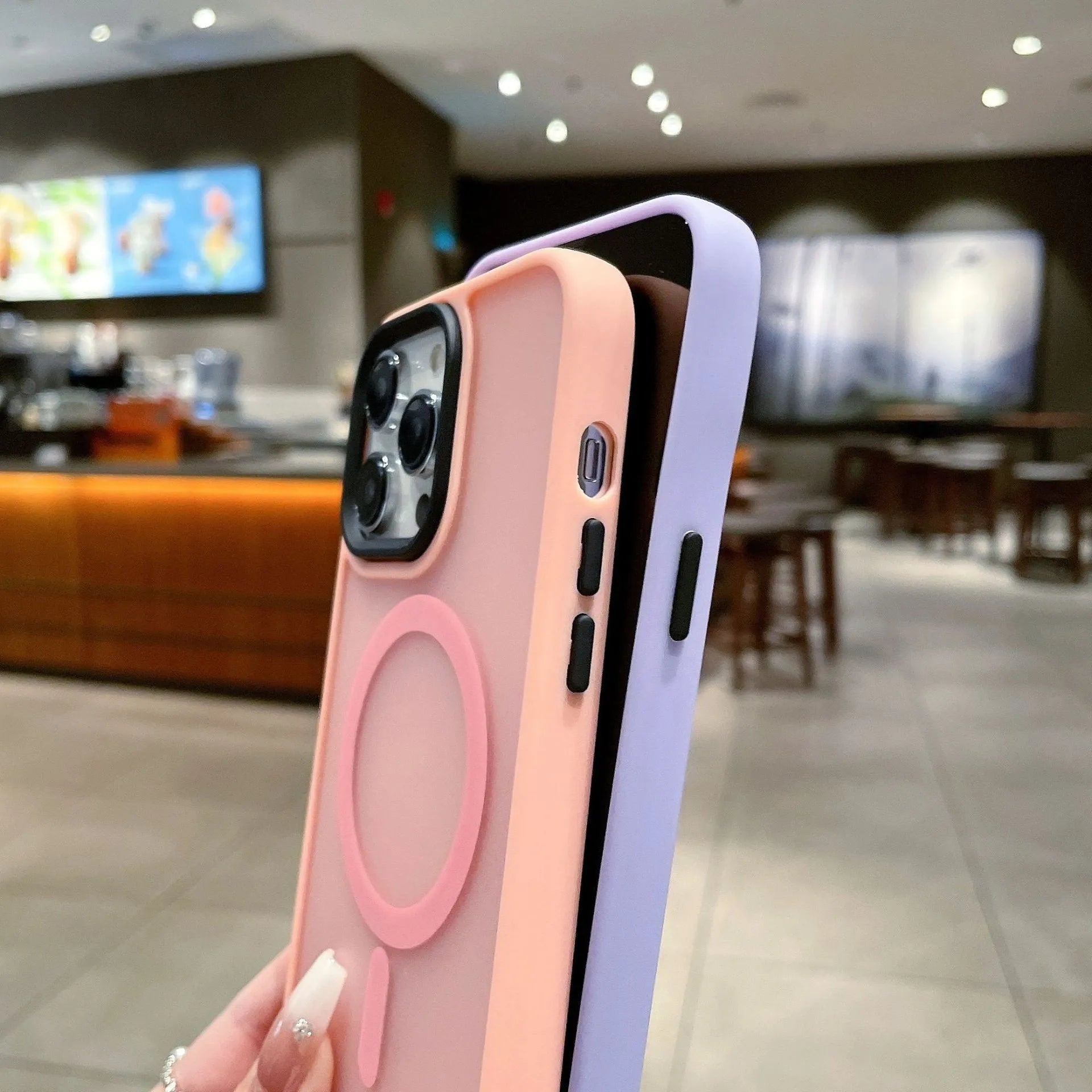 Magnetic suction phone case for Apple iPhone 16 with frosted finish in multiple colour options