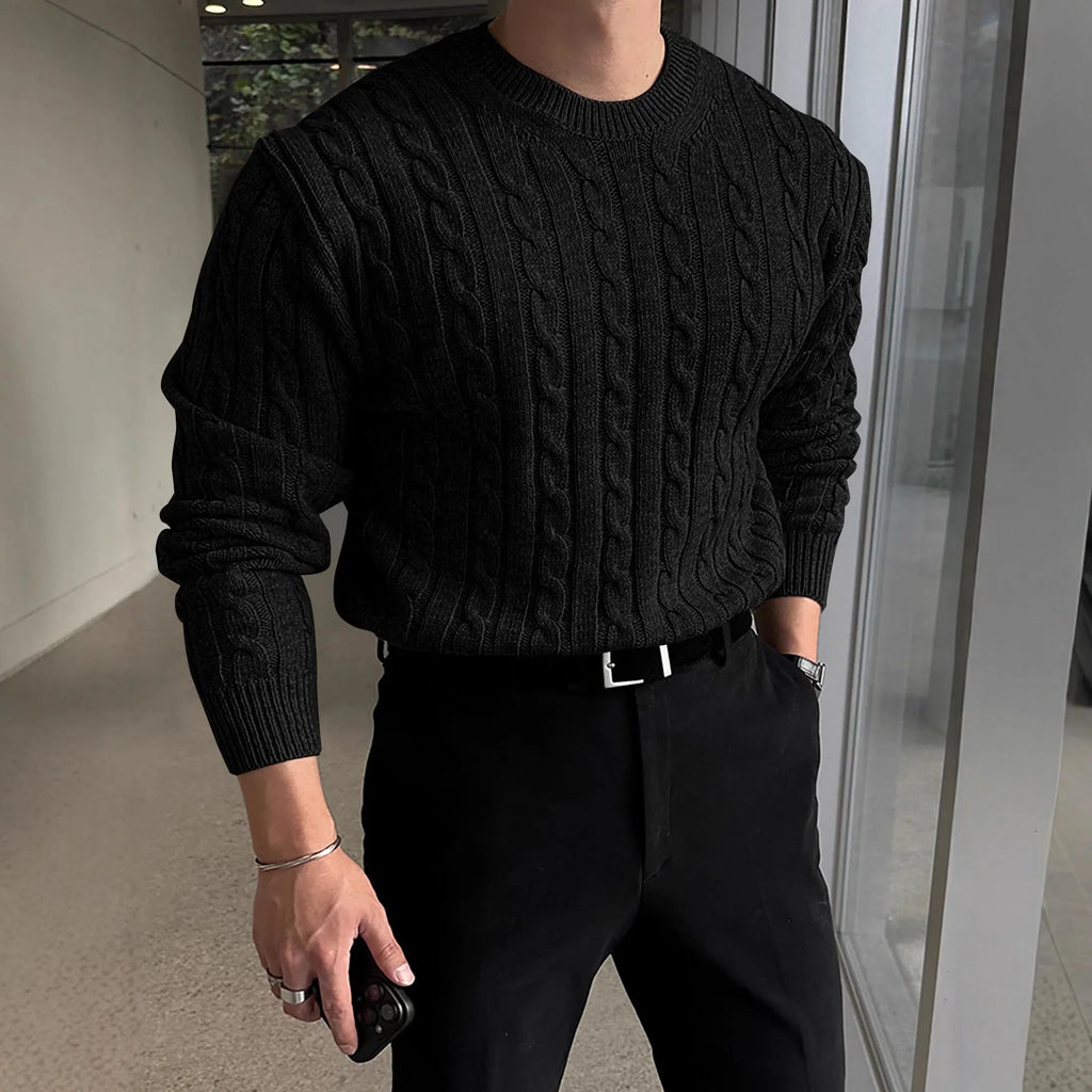 Men's thick needle turtleneck sweater in light grey, polyester pullover for autumn winter, sizes S-XXL