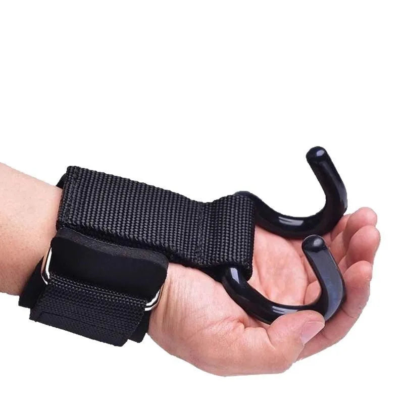 Pull-up grip hook wrist guard with steel plate and thickened adjustable wristband for fitness use