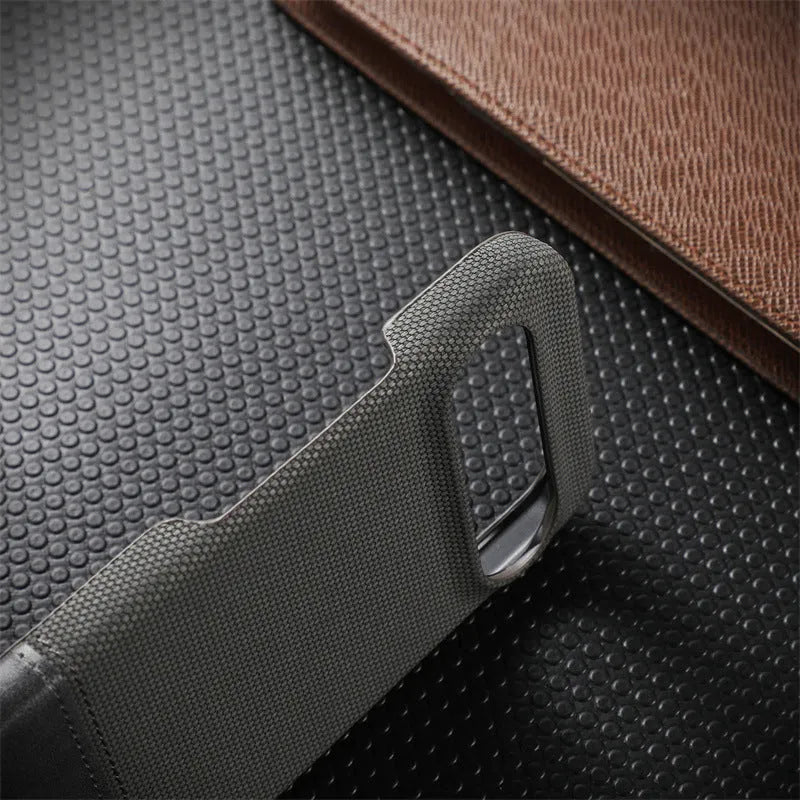 Anti-fall stitching lambskin leather phone case for Google Pixel in plaid pattern