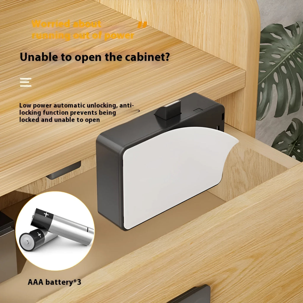 F079 removable card invisible drawer lock with no-punch installation for furniture