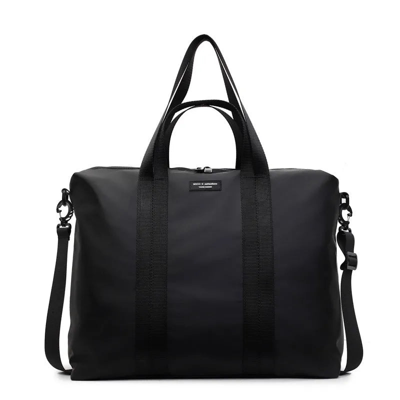 Lightweight Oxford cloth tote bag in black, grey, or champagne with 20-35L capacity for travel