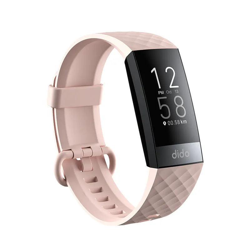 Y6 Black smart bracelet with a 1.1-inch screen displaying health metrics on a wrist.