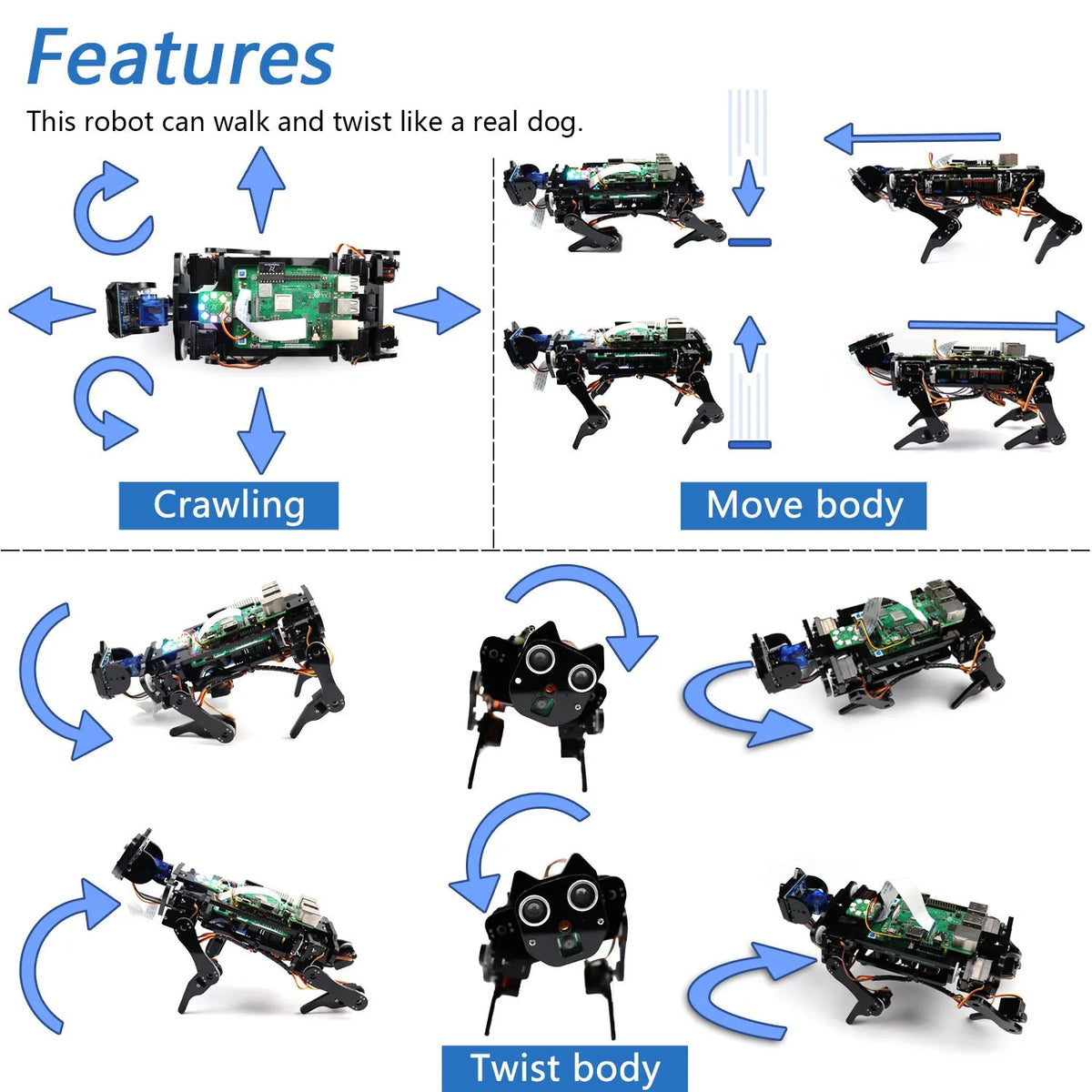 Raspberry Pi robot dog with face recognition for programming