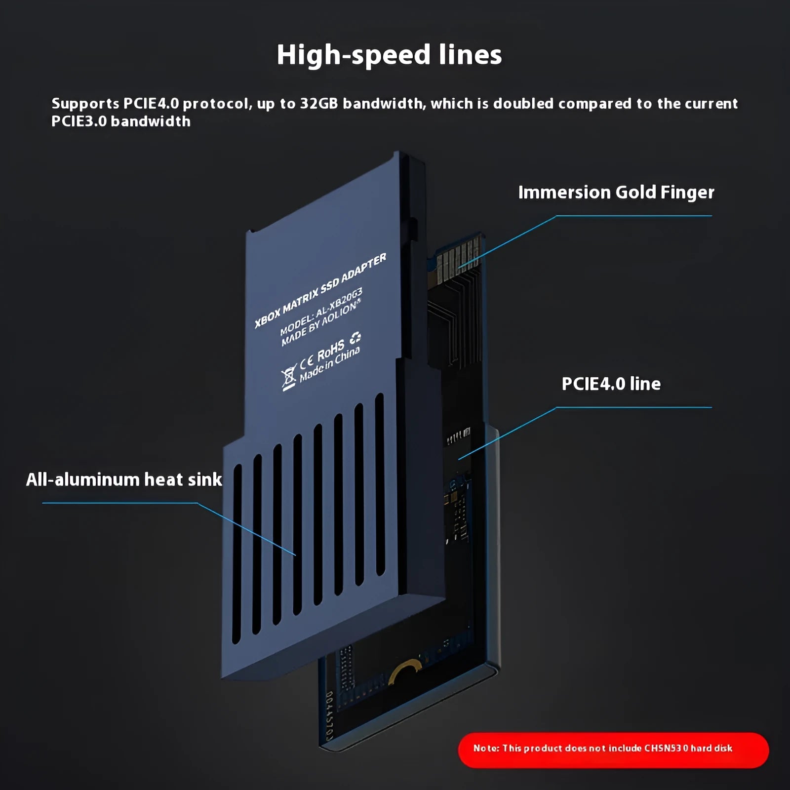 Aluminium alloy hard disk switching box for Xbox Series X and Series S consoles with screwdriver.