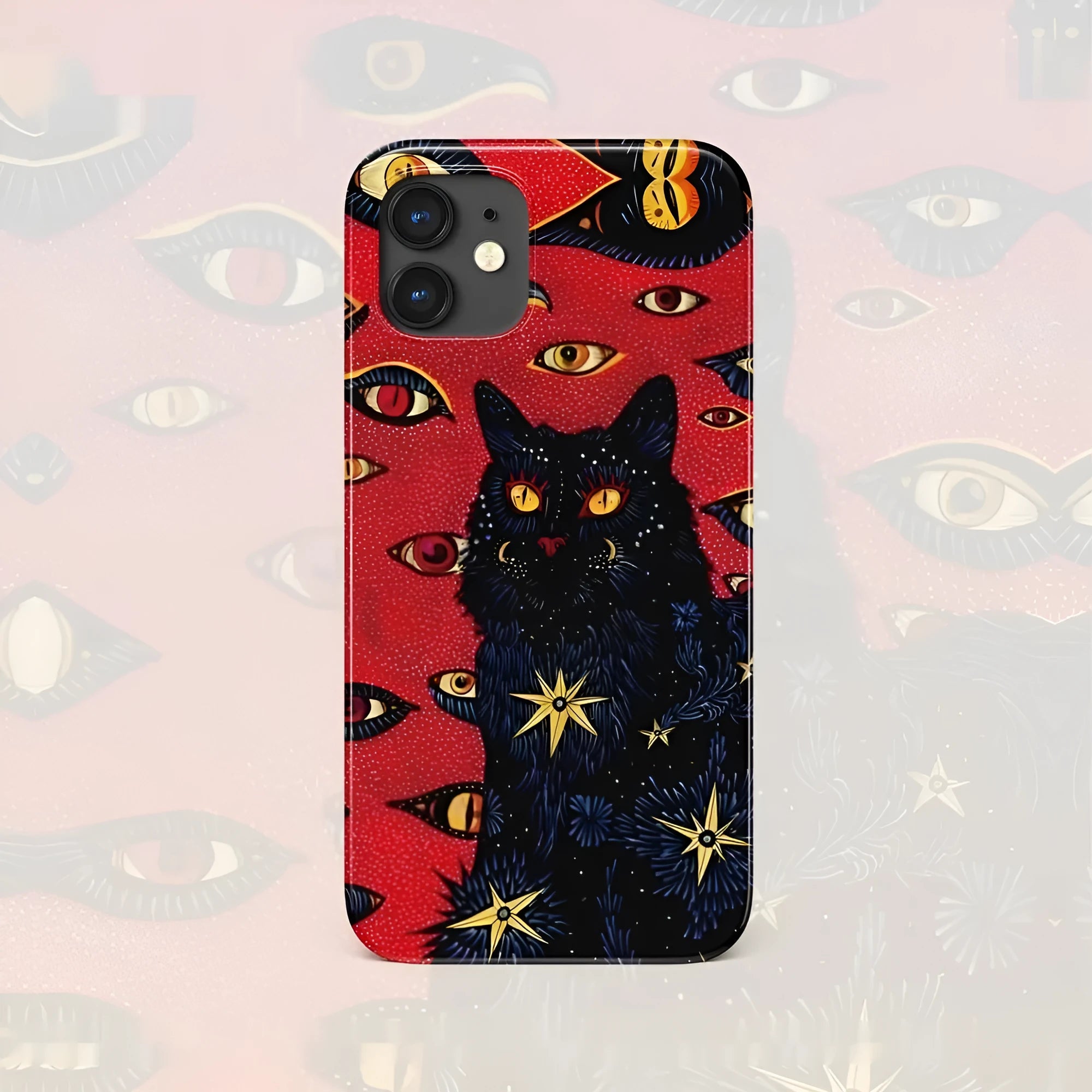 Retro cat eye design iPhone case in frosted hard shell for iPhone protection