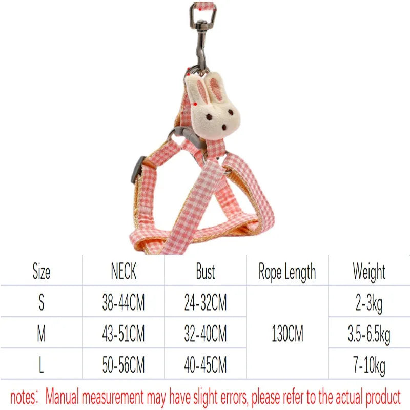 Nylon dog harness and leash set with quick-release buckles in various colours