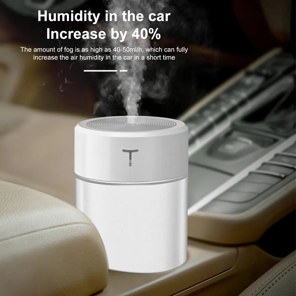 Mini USB humidifier with night light round plastic body 80mm white model Dabai