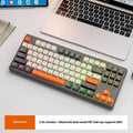 Free Wolf M87 wireless Bluetooth dual mode mechanical feeling keyboard in blueberry colour on desk