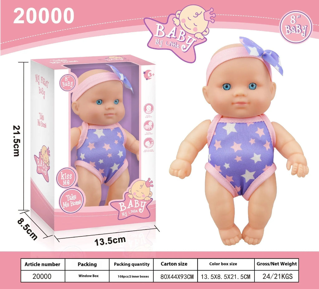 Vinyl baby figurine doll with movable limbs showing detailed facial features