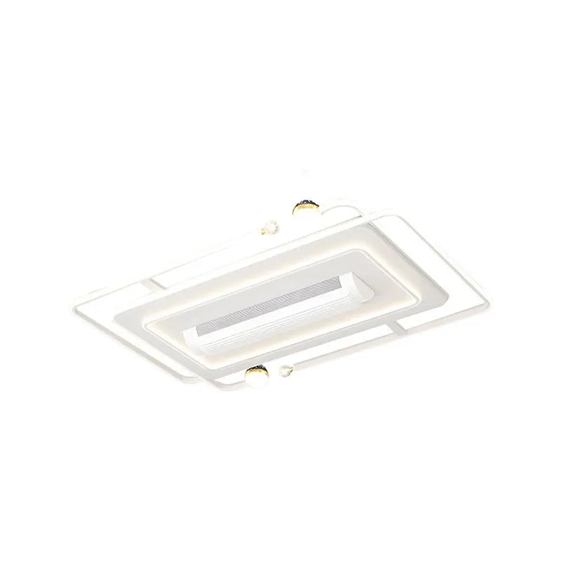 Leafless fan lamp ceiling light offline voice control 110cm PVC Nordic style