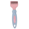 Stainless steel pet grooming comb with knot knife, pink colour option, 170mm handle